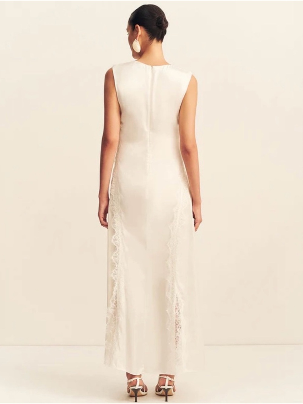 Shona Joy Allegra Ivory Lace-Trim Maxi Dress NWT size 10 - Picture 3 of 9